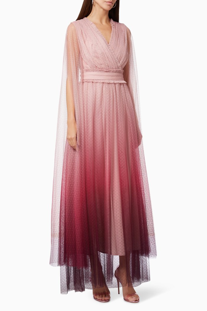 

Pleated Gown in Tulle, Pink
