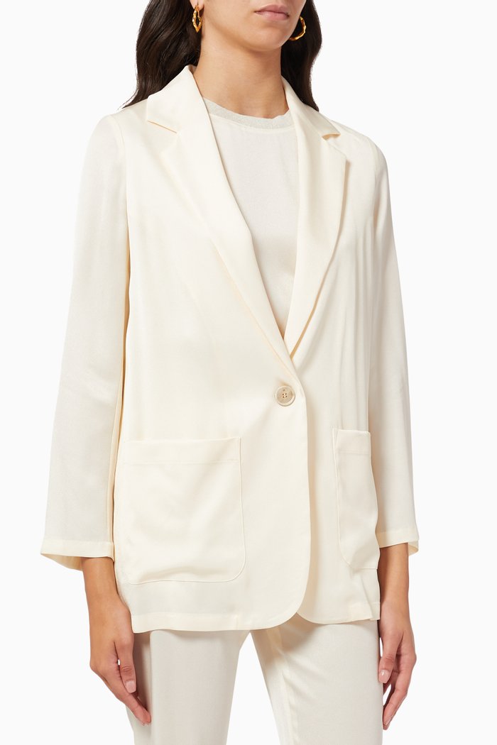 

Single-breasted Blazer in Crepe, White