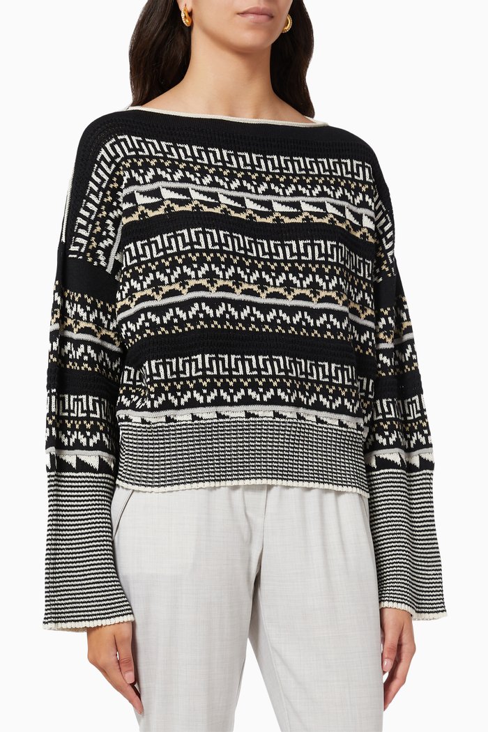 

Boatneck Knit Sweater, Multicolour