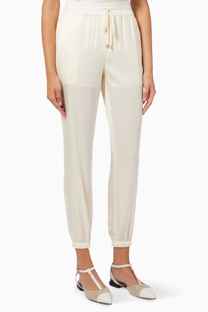 

Jogging Pants in Silk-blend Twill, White