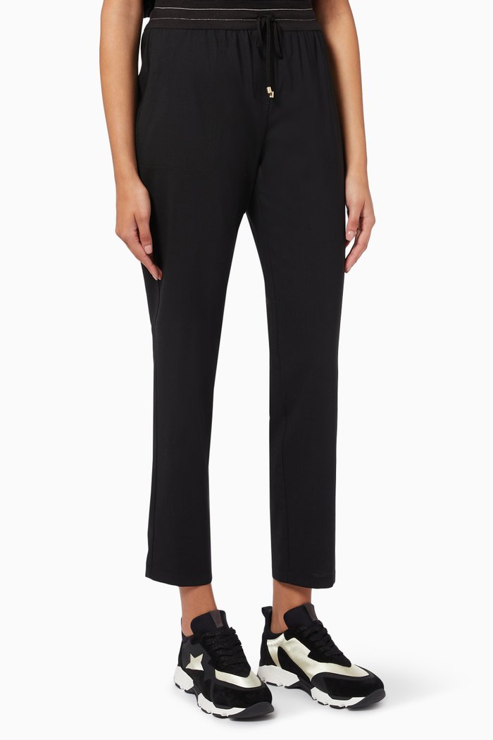 Jogging Pants in Cotton, Black
