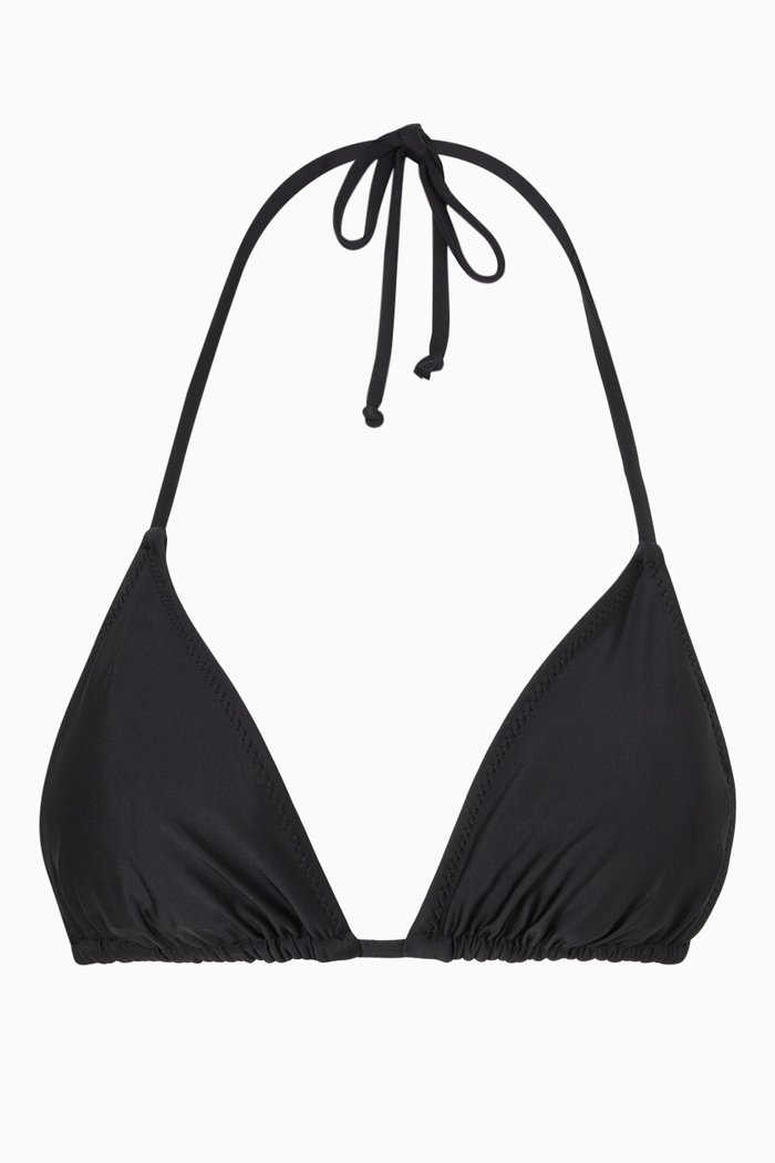 

String Bikini Top in Recycled Nylon, Black