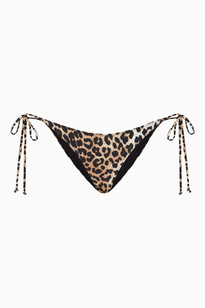 

String Bikini Bottom in Recycled Nylon, Brown