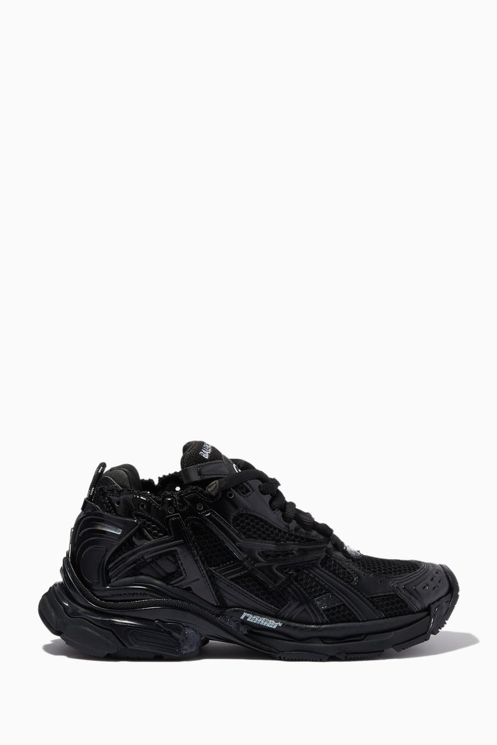

Runner Sneakers in Mesh & Nylon, Black
