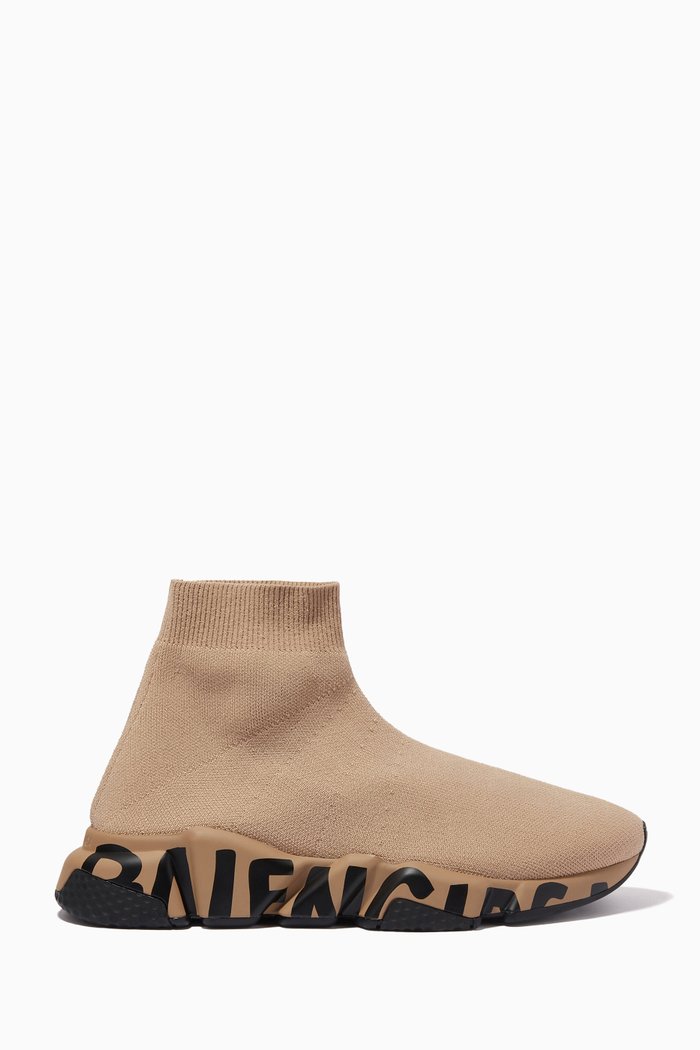 Speed Graffiti Sneakers in Technical Knit, Neutral