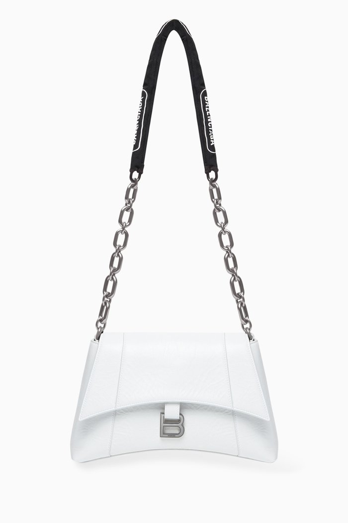 

Downtown Small Shoulder Bag with Chain in Calfskin, White