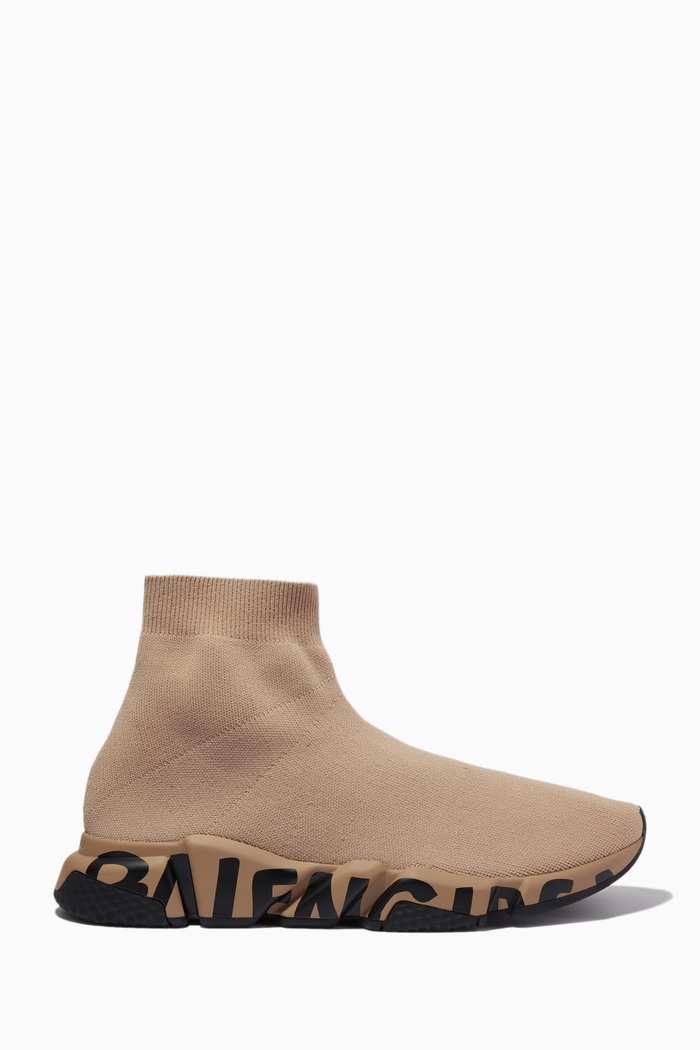 

Speed Graffiti Sneakers in Jacquard Knit, Neutral
