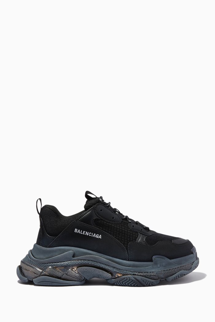

Triple S Clear Sole Sneaker in Double Foam & Mesh, Black