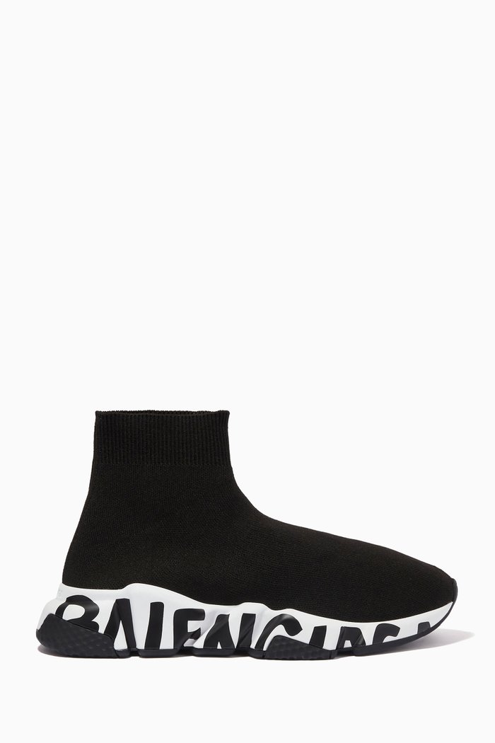 

Speed Graffiti Sneakers in Technical Knit, Black