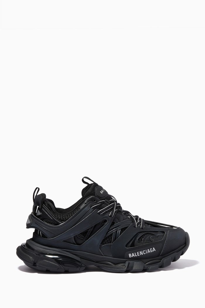 Track Sneakers in Mesh & Nylon, Black