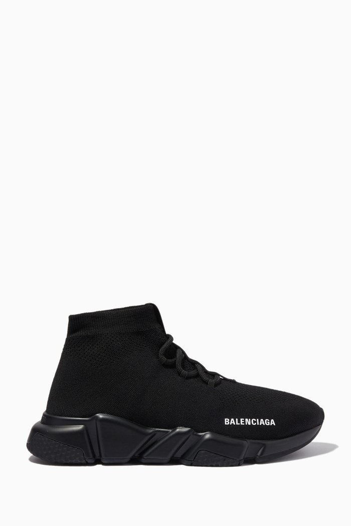 

Speed Lace-up Sneakers in Recycled Knit, Black