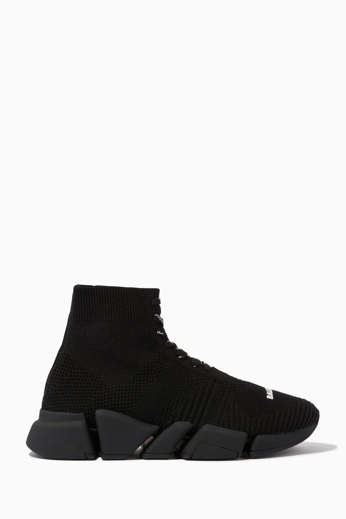 

Speed 2.0 Lace-up Sneakers in Jacquard Knit, Black