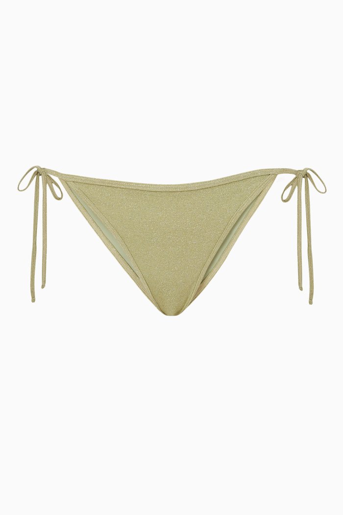 

Tie-Up Bikini Bottoms in Lycra, Green