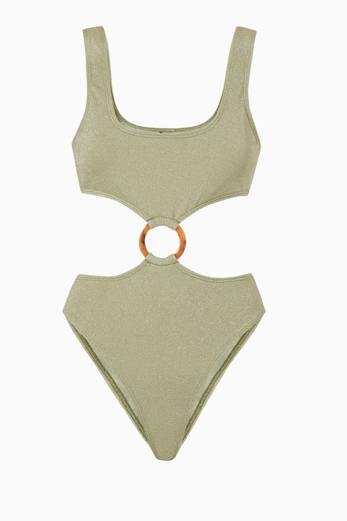 

Ky Swimsuit in Stretch Lurex Nylon, Green