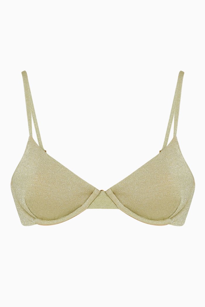 Dainty Bikini Top in Lycra, Green
