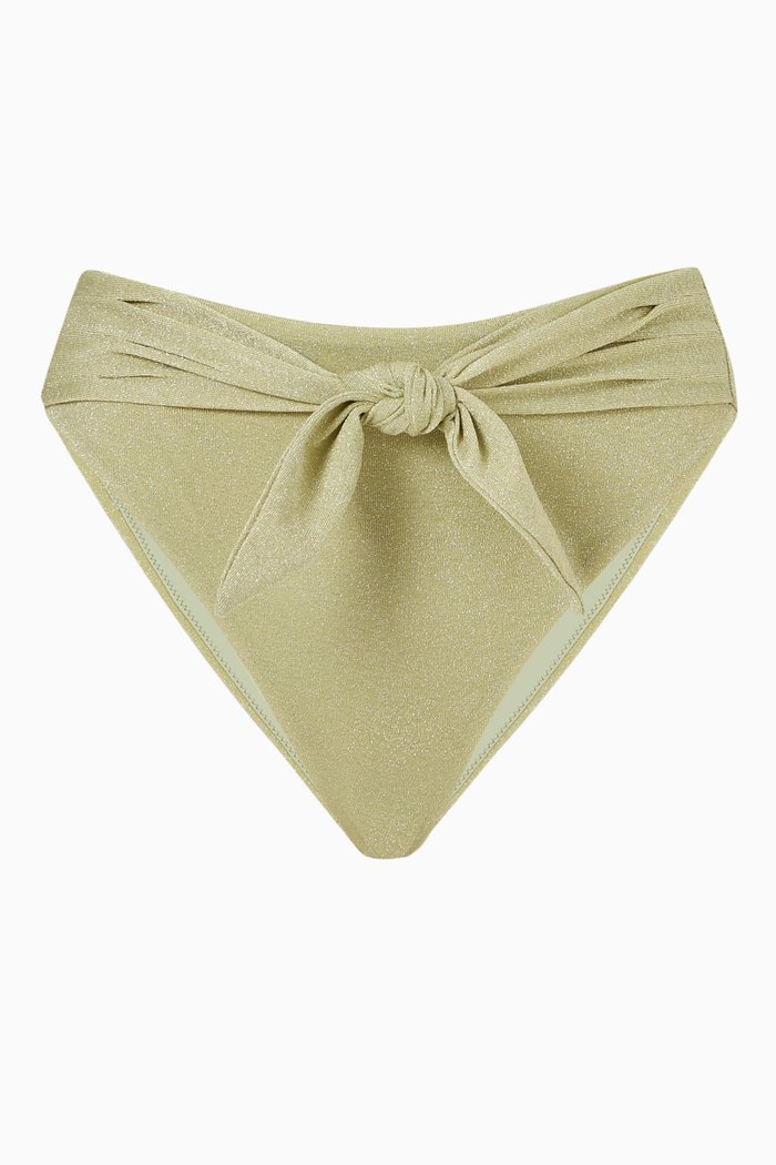 

Paula Tie-Up Bikini Bottoms in Lycra, Green