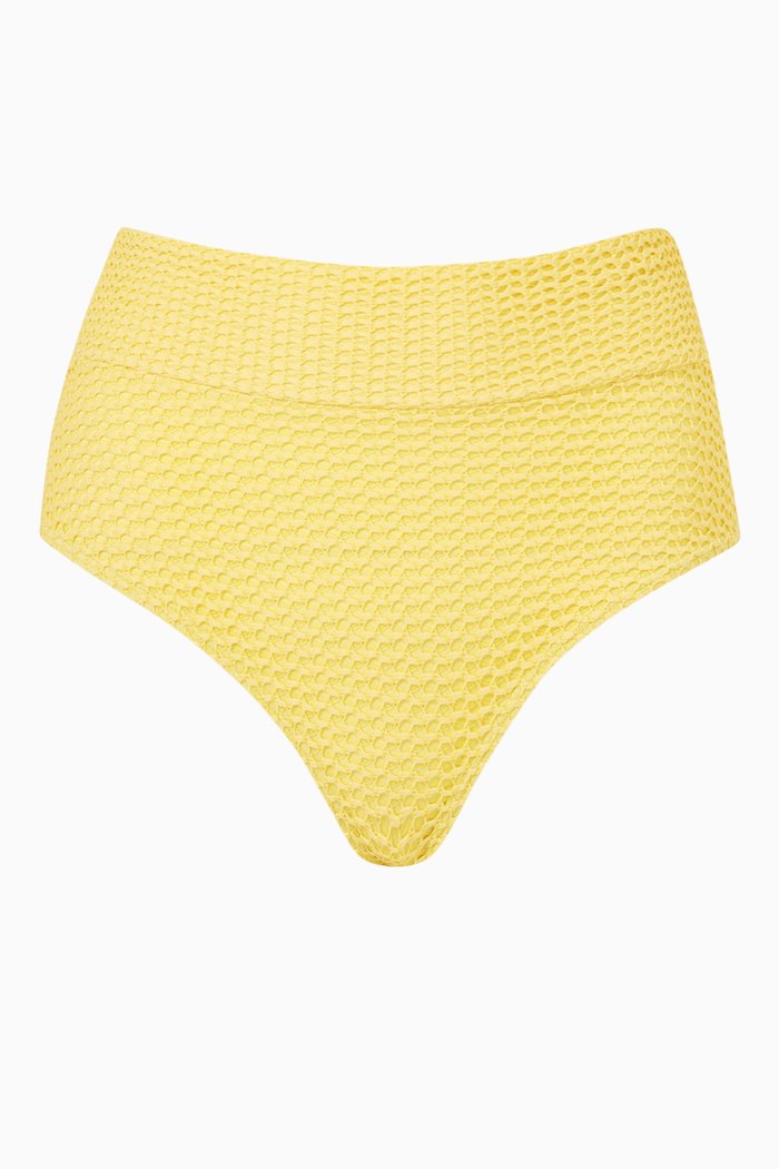 

High Rise Bikini Bottoms in Crochet, Yellow
