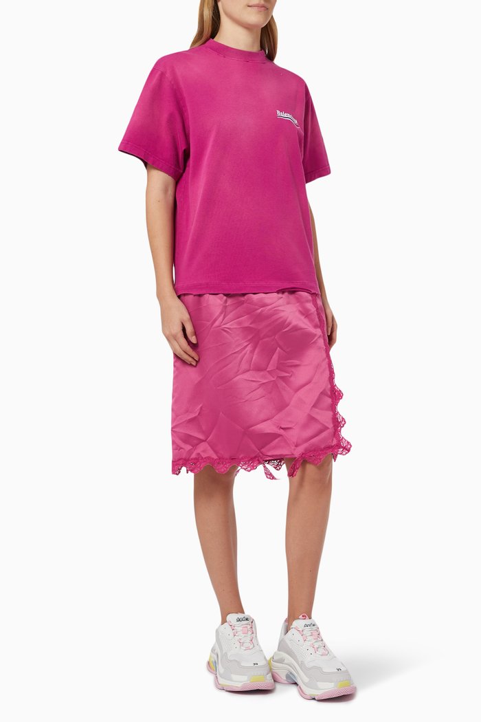 

Political Campaign Slip T-shirt Dress in Organic Vintage Jersey, Multicolour