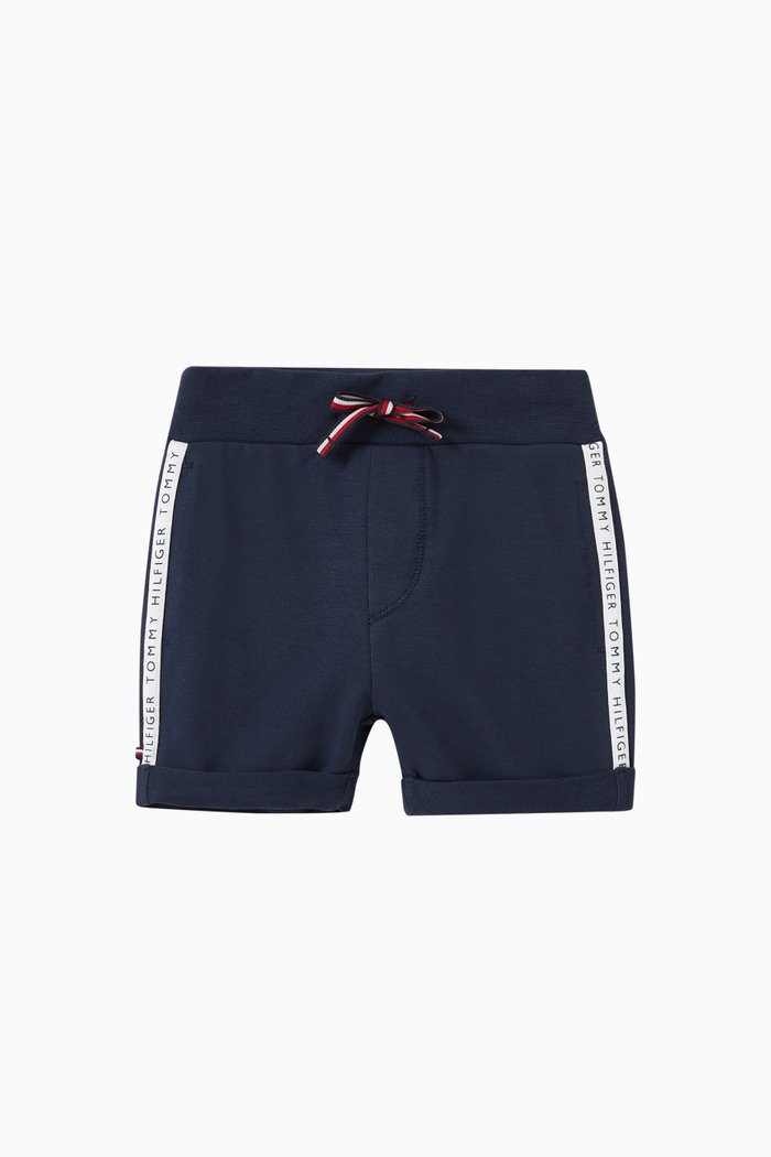 

Logo Tape Shorts in Organic French Terry, Blue