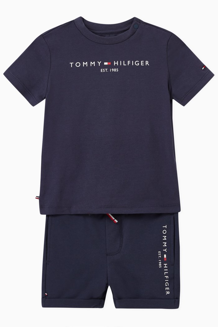 Logo T-shirt and Shorts, Set of Two, Blue
