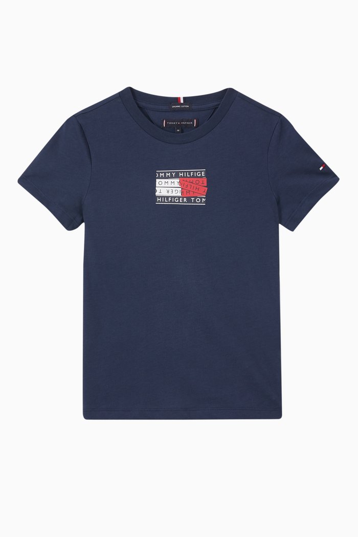 

Tape Graphic T-Shirt in Cotton, Blue