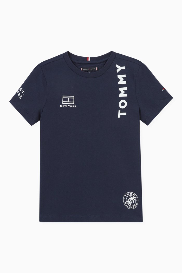 

Logo Print T-Shirt in Jersey, Blue