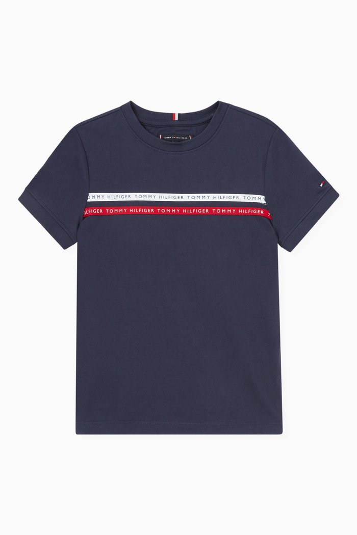 

Logo Tape T-shirt in Jersey, Blue