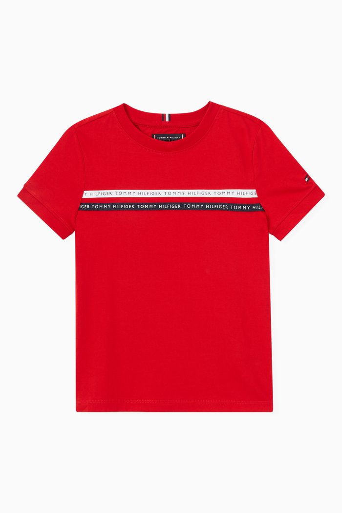 

Logo Tape T-shirt in Jersey, Red