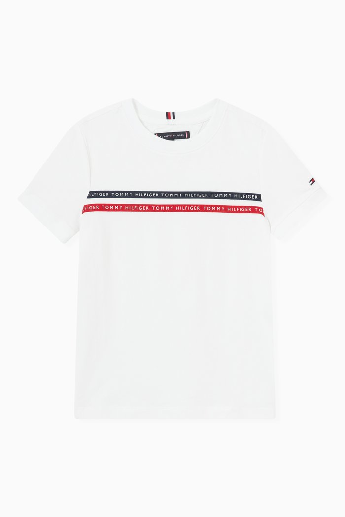 Logo Tape T-shirt in Jersey, White