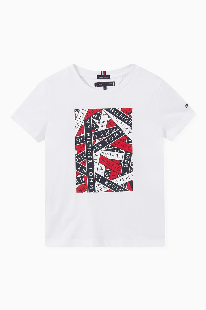 

Tape Logo Graphic T-Shirt in Organic Cotton, White