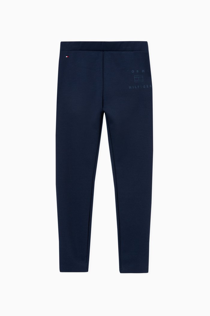 Foil Logo Print Leggings in Ponti Di Roma, Blue