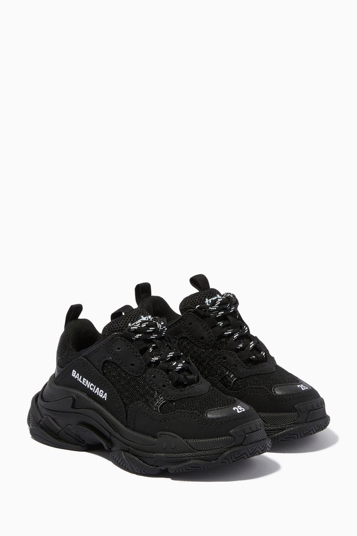 

Triple S Trainers in Double Foam & Mesh, Black