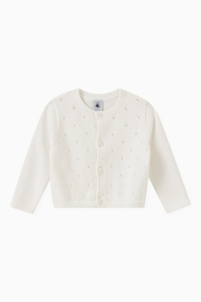 

Knitted Cardigan in Cotton, White