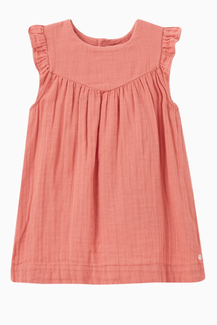 

Ruffled Dress in Organic Cotton, Orange