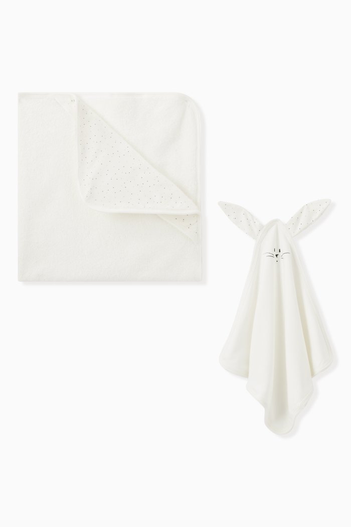 

Bath Cape and Lovely Set in Cotton, White