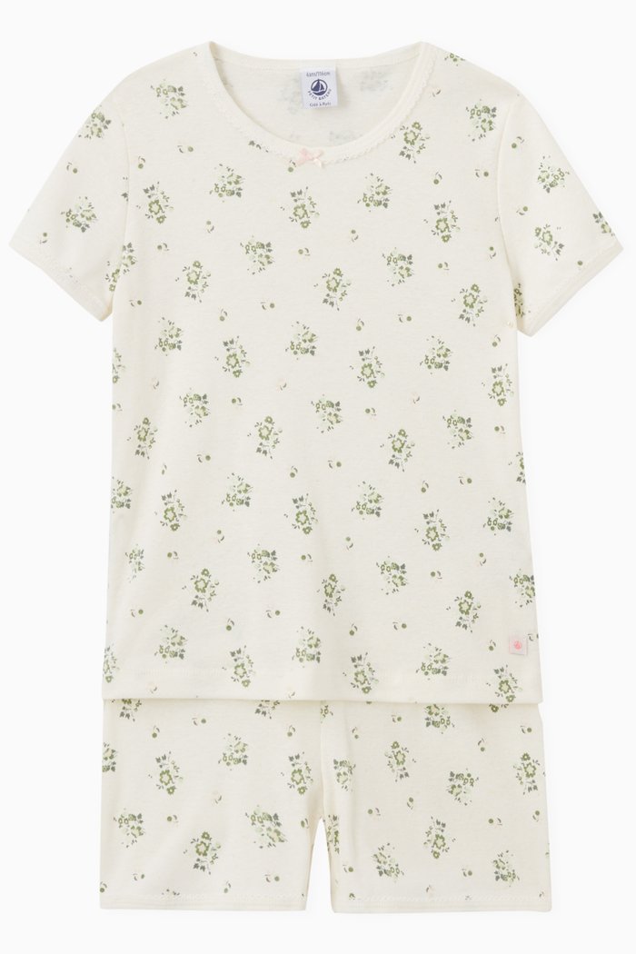 

Floral Print Pyjama Set in Cotton Linen Blend, Multicolour