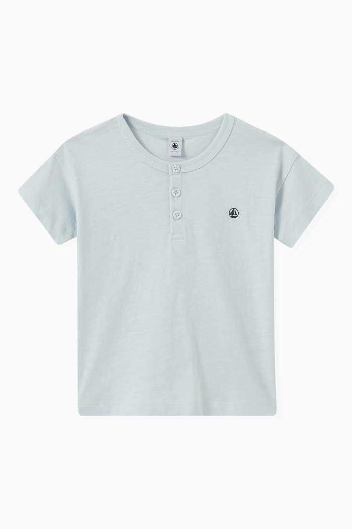 

Logo Print T-Shirt in Cotton, Blue