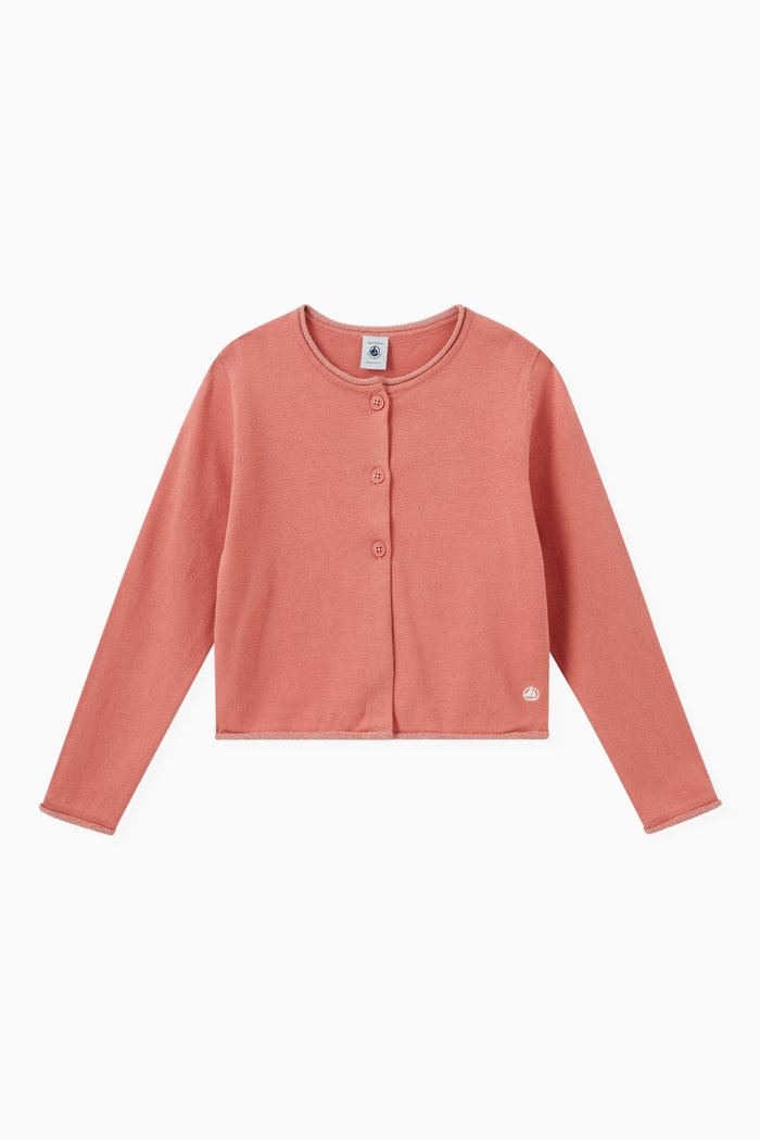 

Button Down Cardigan in Cotton, Orange
