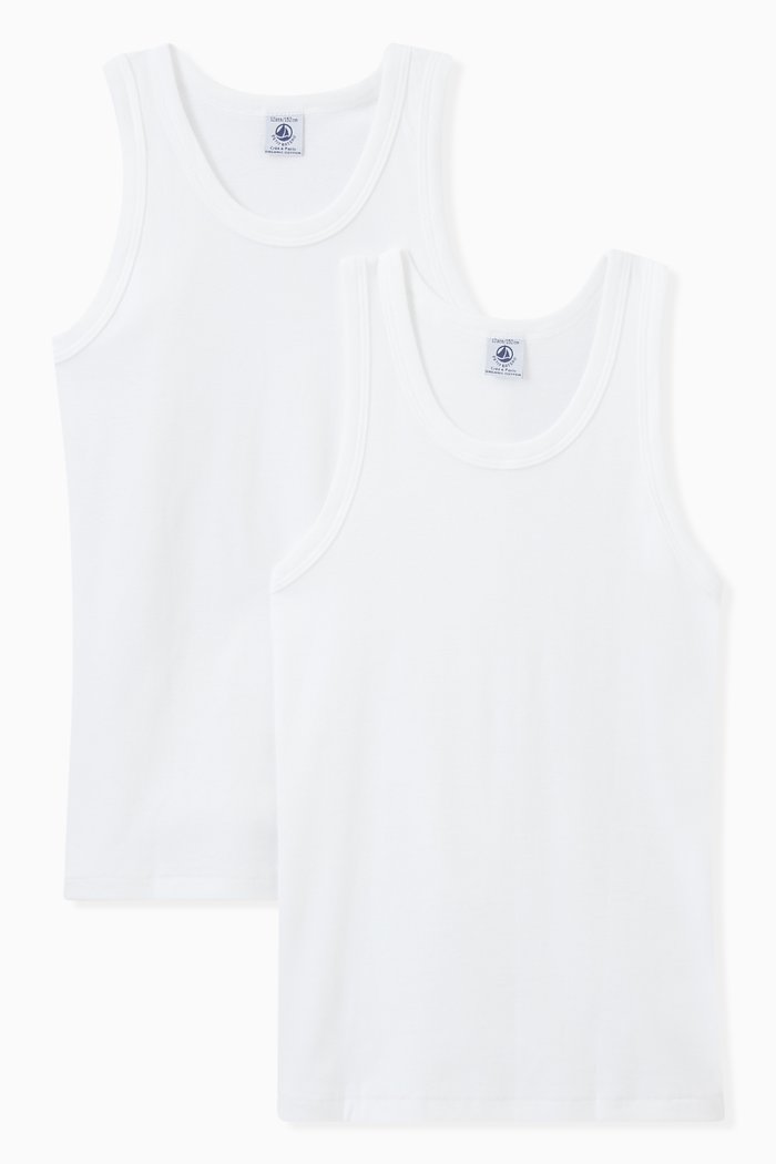 

Vests in Cotton, Pack of 2, White
