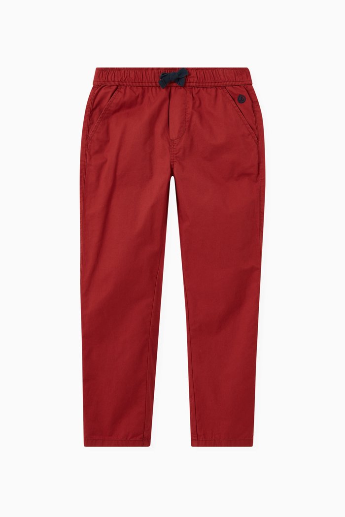 

Drawstring Trousers in Cotton, Brown