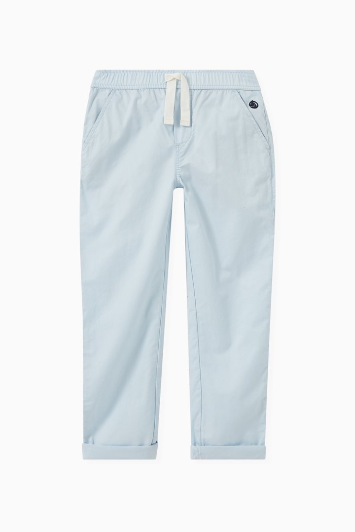 

Drawstring Trouser in Cotton, Blue