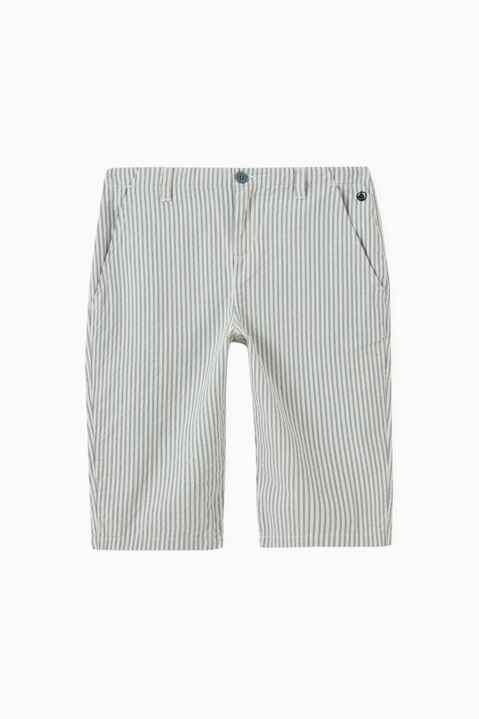 

Bermuda Shorts in Seersucker Fabric, Blue