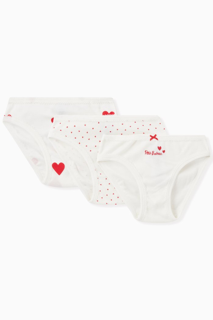 

Heart Briefs, Set of 3, Multicolour