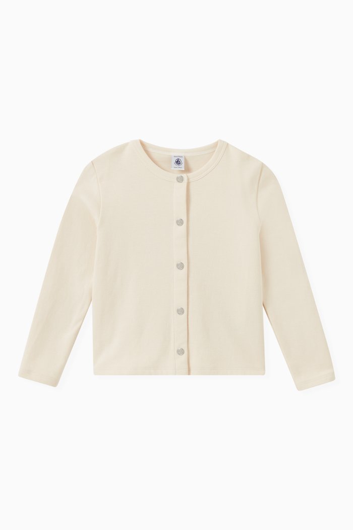 

Long Sleeve Cardigan in Cotton, Neutral