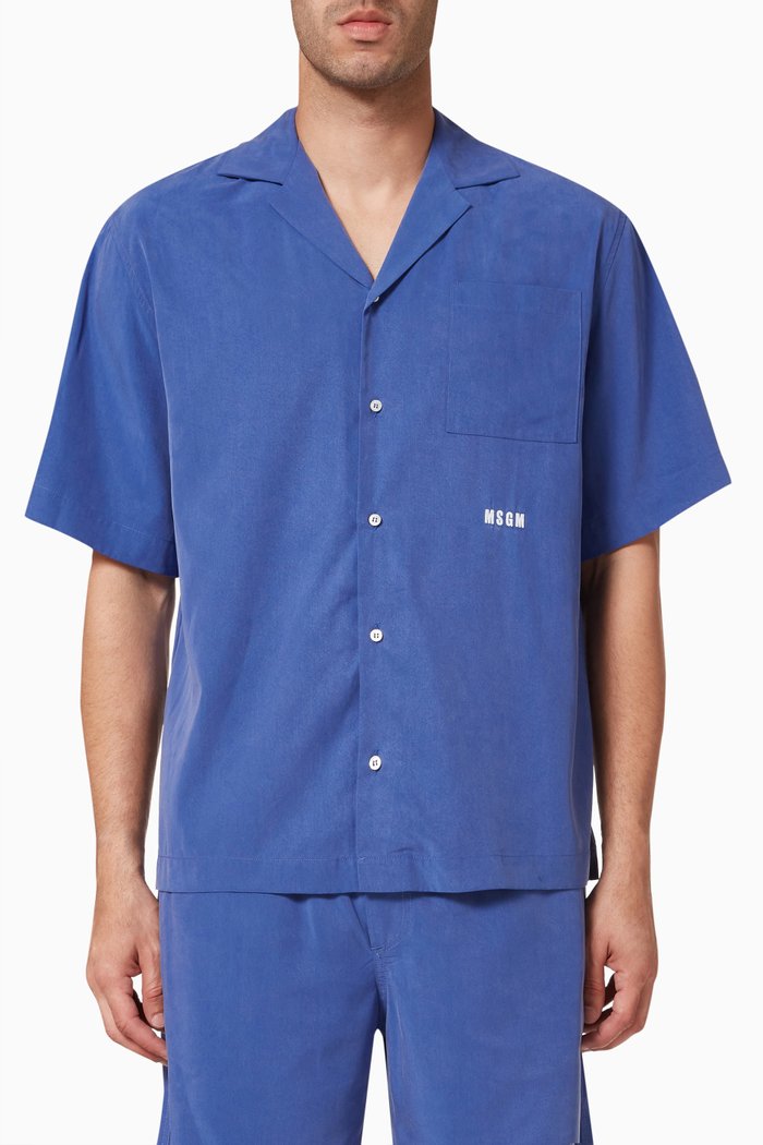 

Logo Shirt in Cotton, Blue