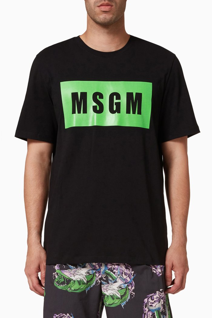 

Logo Box T-shirt in Cotton, Black