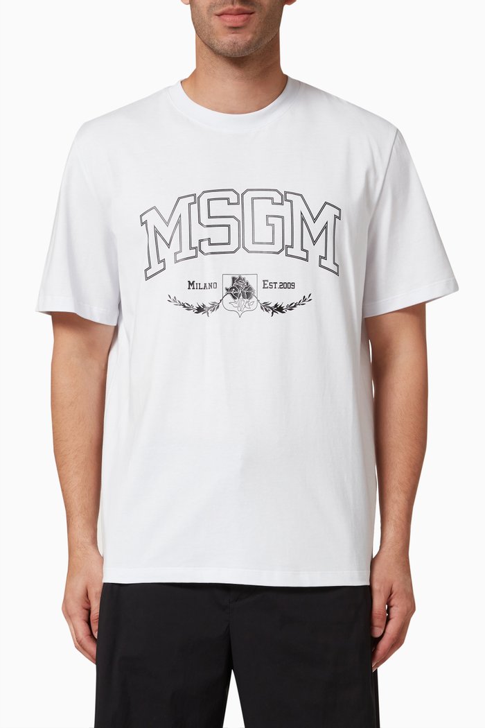 

Logo Print T-Shirt in Cotton, White