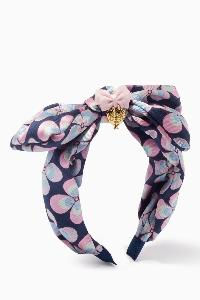 Leigh Floral Headband, Blue