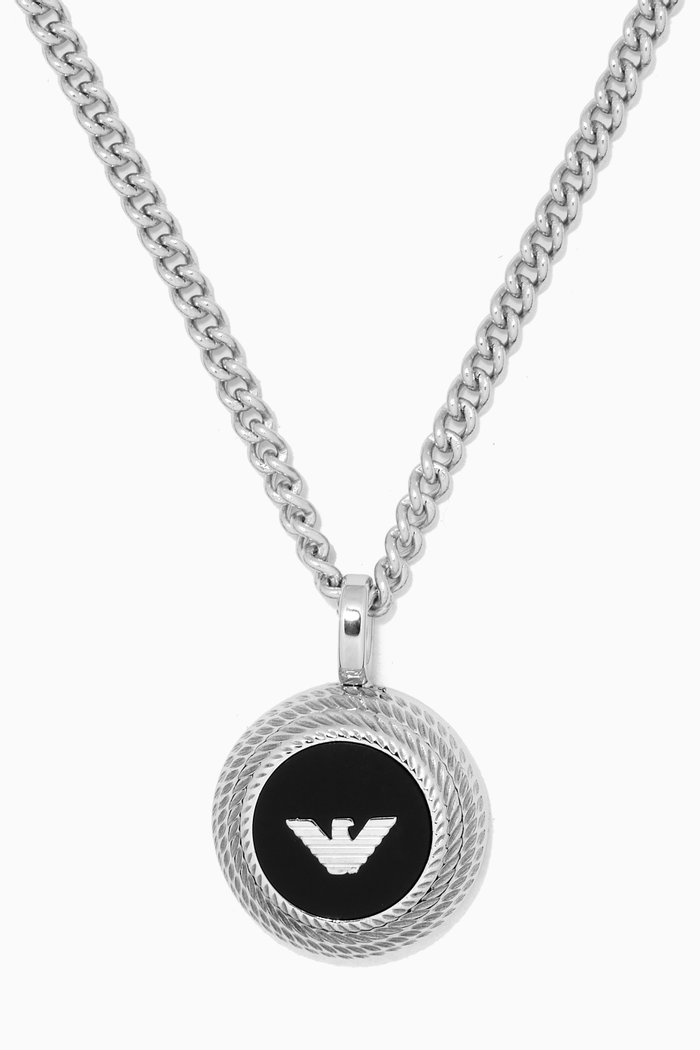 

EA Essential Logo Necklace in Stainless Steel, Silver