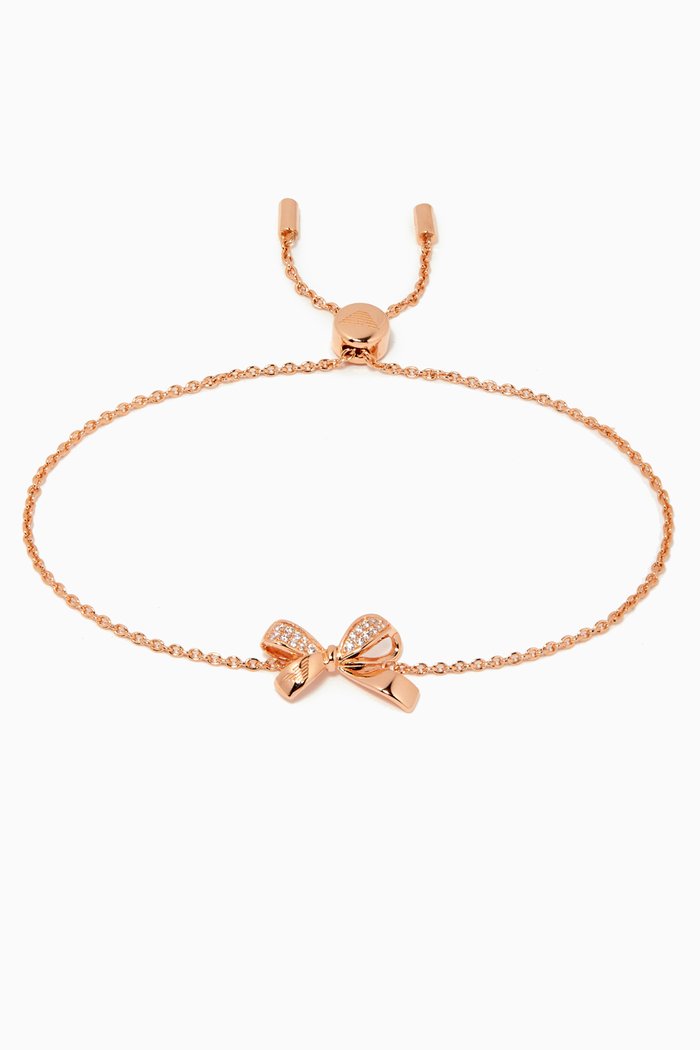 

Sentimental Bow Bracelet in Sterling Silver, Rose gold